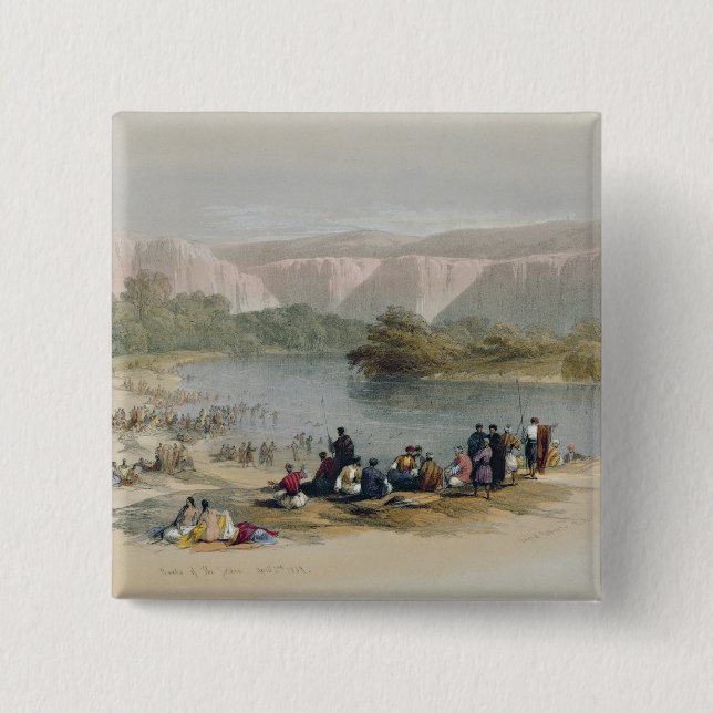Banks of the Jordan 2 Inch Square Button (Front)