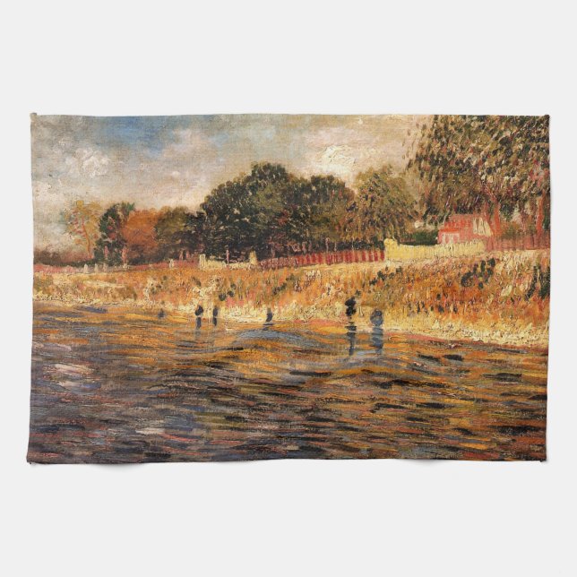 Banks of the Seine by Vincent van Gogh Kitchen Towel (Horizontal)