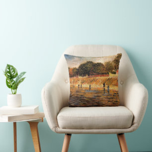 Banks of the Seine by Vincent van Gogh Throw Pillow