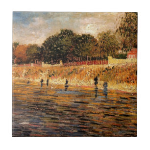 Banks of the Seine by Vincent van Gogh Tile