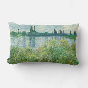 Banks of the Seine River by Monet Lumbar Pillow