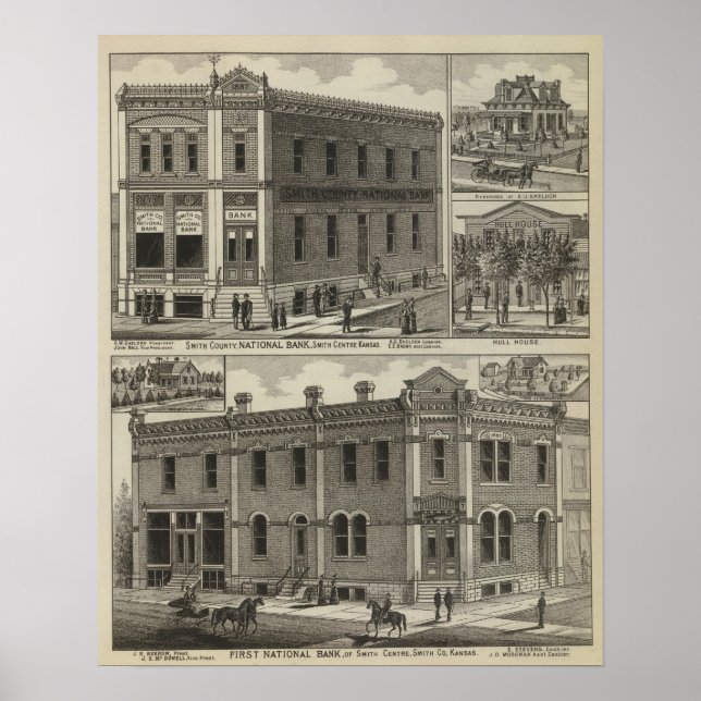 Banks, Residence, Hull House, Smith Centre, Kansas Poster (Front)