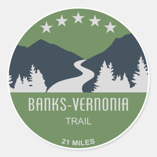 Banks-Vernonia Trail Classic Round Sticker (Front)