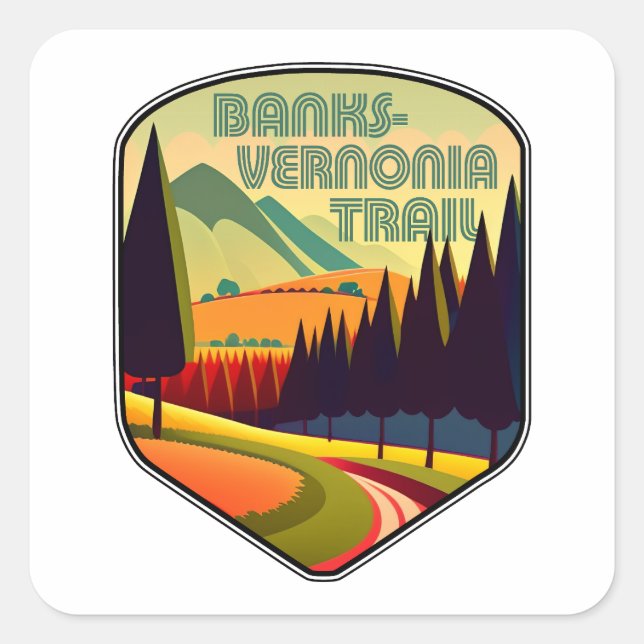 Banks-Vernonia Trail Oregon Colours Square Sticker (Front)