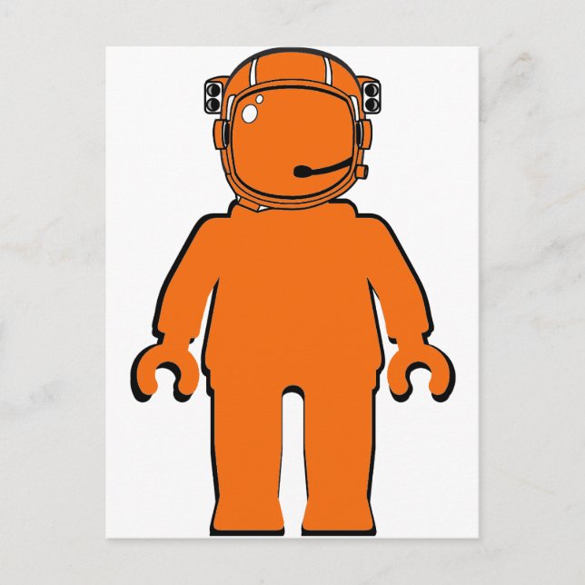 Banksy Style Astronaut Minifig Postcard (Front)