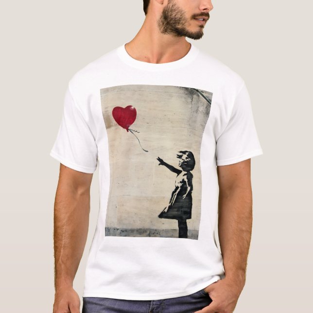 Banksy'S Girl With A Red Balloon T-Shirt (Front)