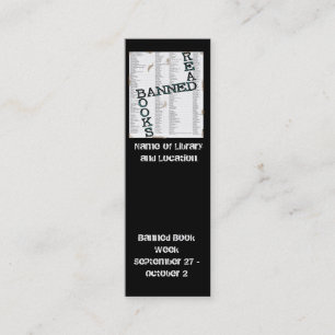 Banned Book Week Mini Bookmark to Customize Mini Business Card