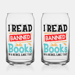 Banned Books Awareness Literacy Rebel Can Glass
