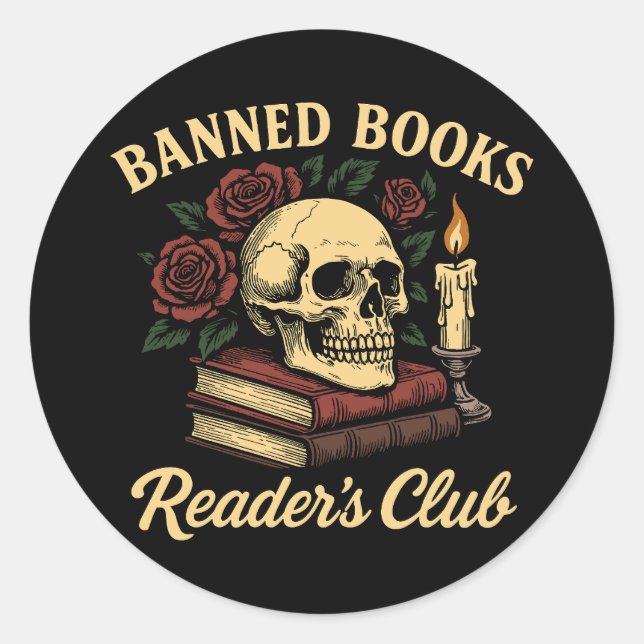 Banned Books Reader’s Club Classic Round Sticker (Front)