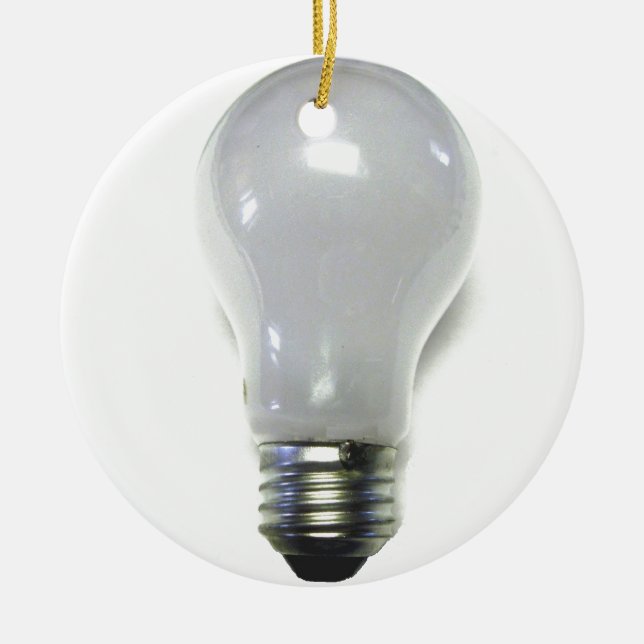 Banned Incandescent Light Bulb Ceramic Ornament (Front)