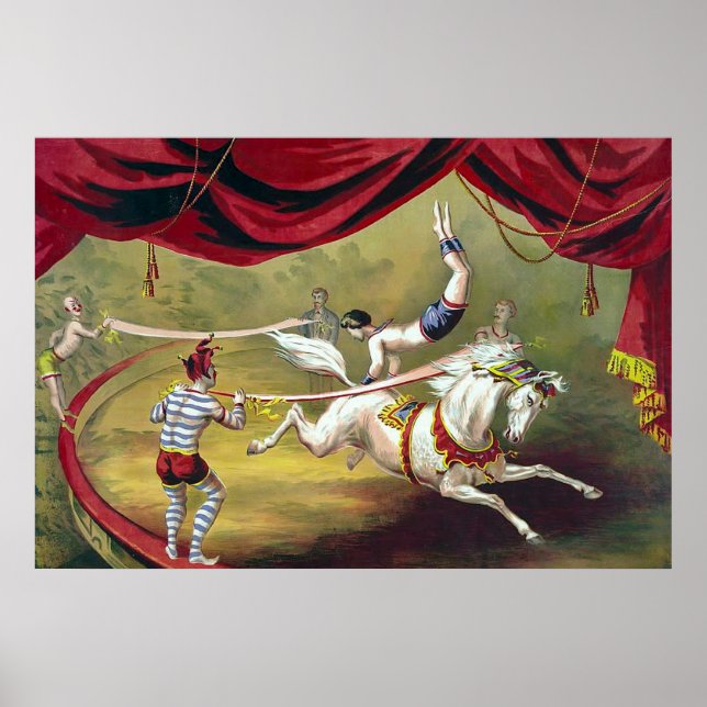 Banner Act ~ Poster de cirque Vintage (1875). (Devant)