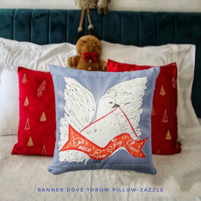 Banner Dove Throw Pillow (Creator Uploaded)