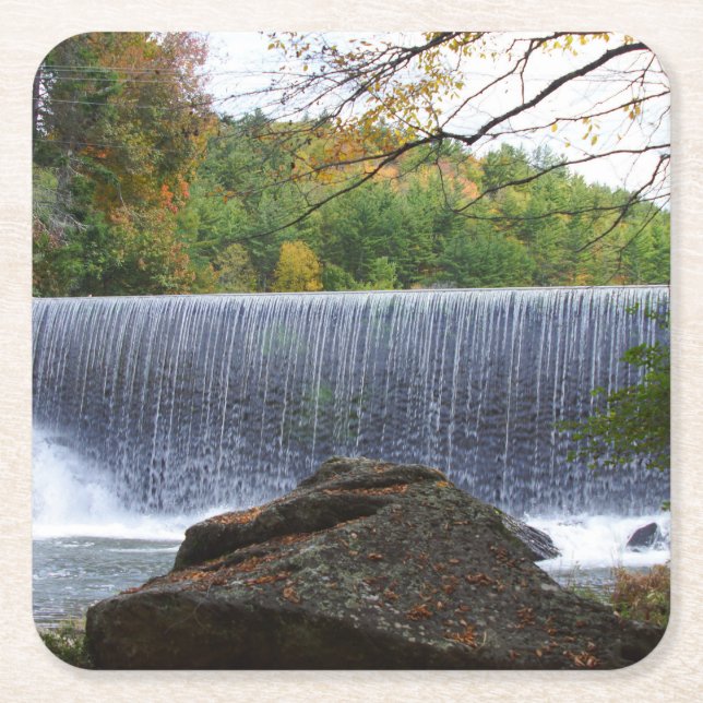 Banner Elk, NC Waterfall Square Paper Coaster (Front)