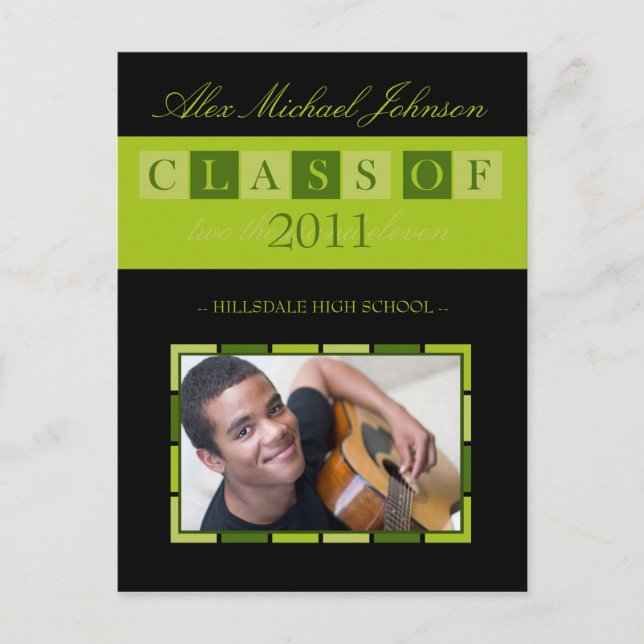 Banner Graduation Faire-part Postcard (chaux) (Devant)