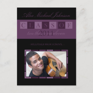 Banner Graduation Faire-part Postcard (violet)