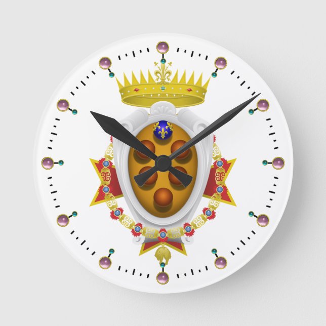 Banner Grand Duchy of Tuscany Round Clock (Front)