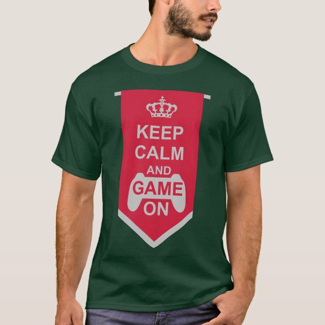 Banner Keep Calm Game On boy T-Shirt (Front)