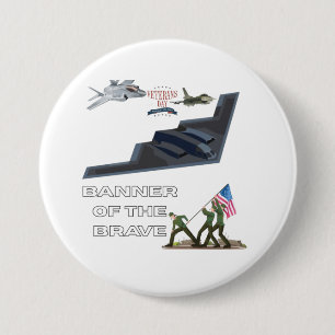 Banner of the Brave white 3 Inch Round Button