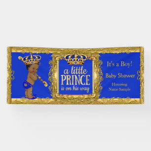 Banner Prince is on his way Blue Gold Ethnic