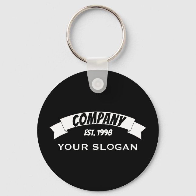 Banner Ribbon, Company Name Keychain (Front)