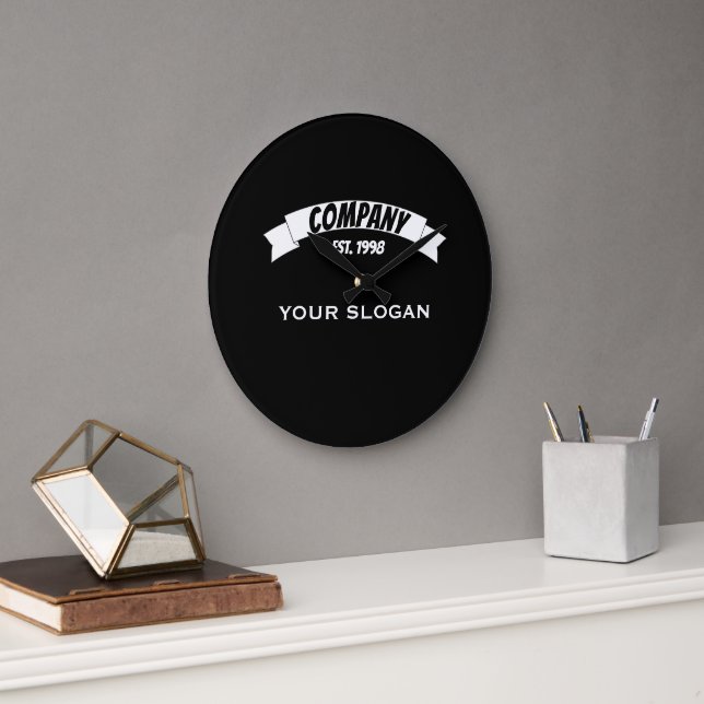 Banner Ribbon, Company Name Large Clock (Office)