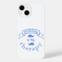 Banner ribbon quote Fishing is my therapy