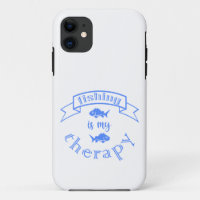 Banner ribbon quote Fishing is my therapy