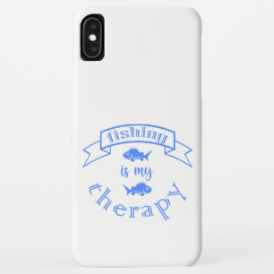 Banner ribbon quote Fishing is my therapy iPhone XS Max Case