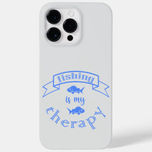 Banner ribbon quote Fishing is my therapy Case-Mate iPhone 14 Pro Max Case