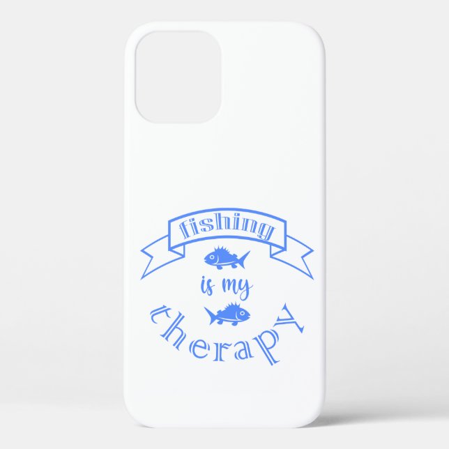 Banner ribbon quote Fishing is my therapy Case-Mate iPhone Case (Back)
