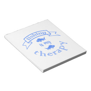 Banner ribbon quote Fishing is my therapy Notepad