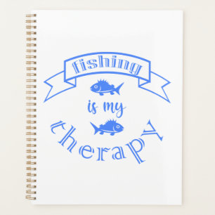 Banner ribbon quote Fishing is my therapy Planner