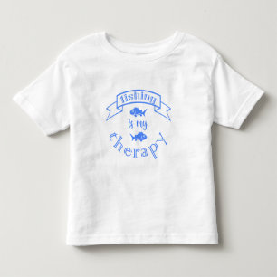 Banner ribbon quote Fishing is my therapy Toddler T-shirt