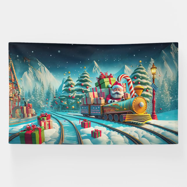 Banner Santa North Pole Express Christmas Eve (Horizontal)