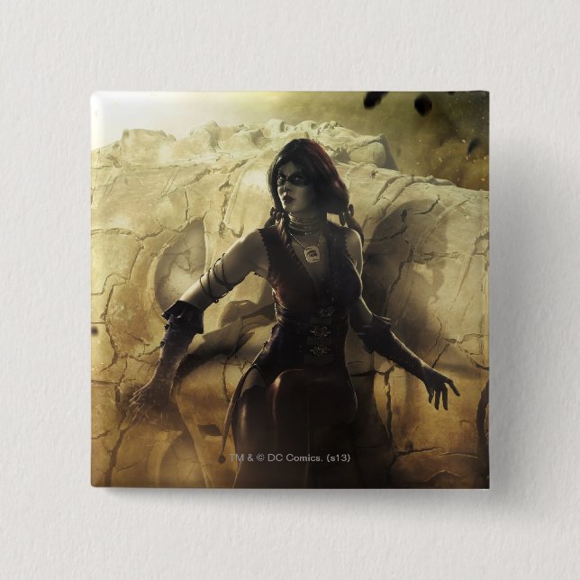 Banner: Superman, Harley 2 Inch Square Button (Front)