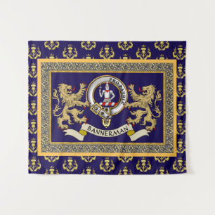 Bannerman Clan Badge Personalized Blue Tapestry