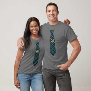Bannerman Scottish Badge & Tartan Necktie T-Shirt
