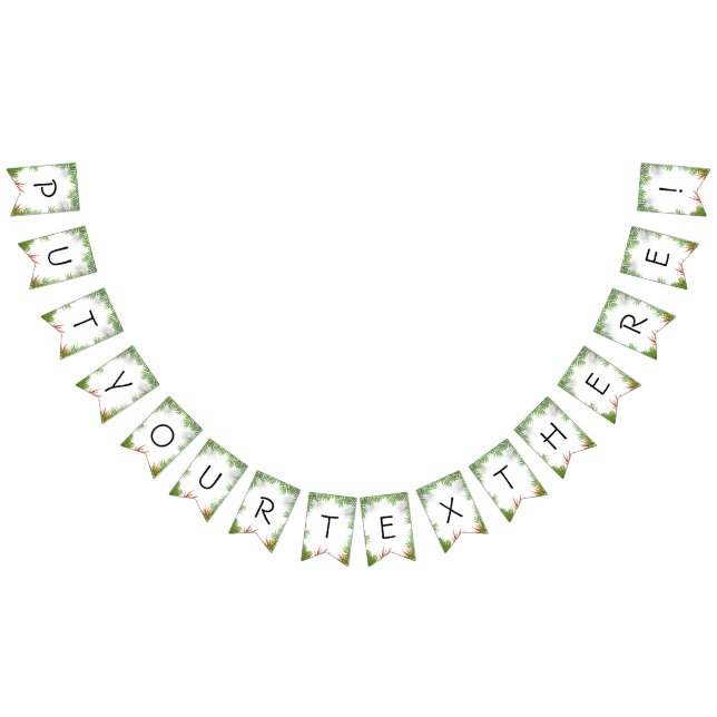 Bannière à Bunts Tropicaux avec Palmiers Vertes et (Tout)