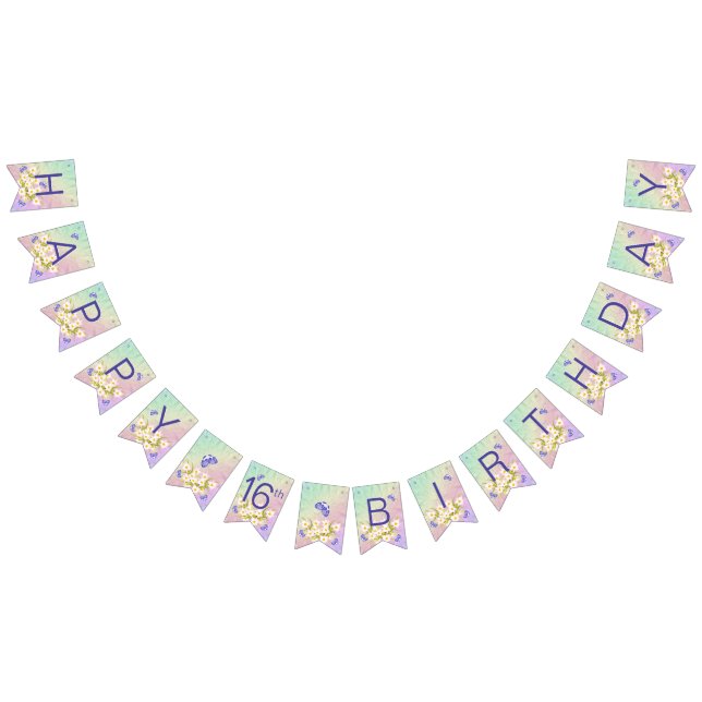 Bannière À Fanions 16ème Jardin d'arc-en-ciel de papillon (Tout)