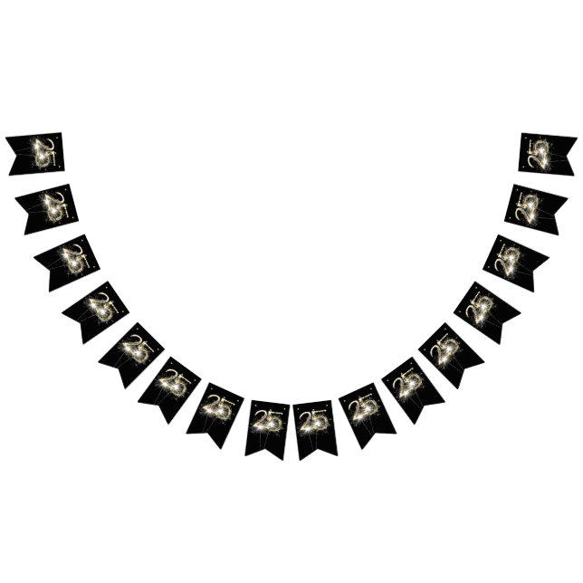 Bannière À Fanions 25e anniversaire ou fête d'anniversaire (Tout)