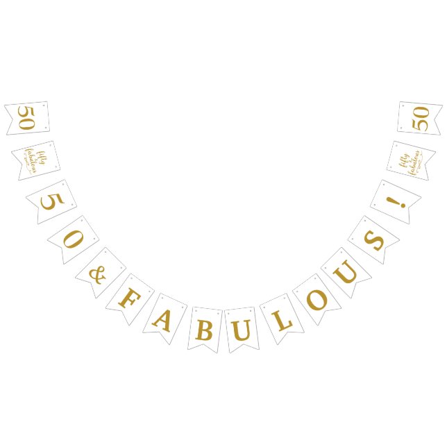 Bannière À Fanions 50 Et Fabuleux Or Blanc (Tout)