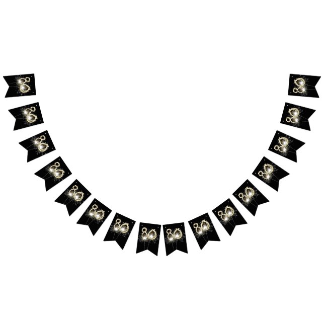 Bannière À Fanions 80e anniversaire Sparklers de fête (Tout)