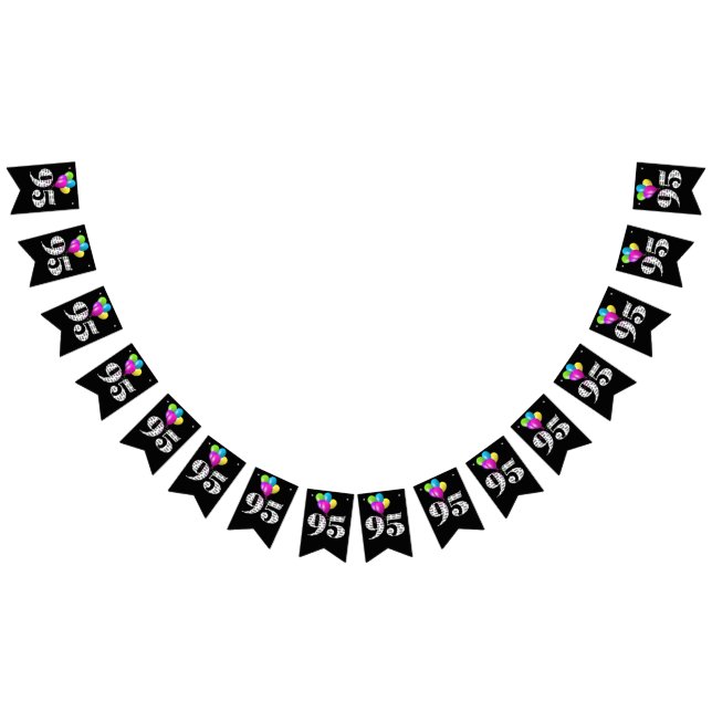 Bannière À Fanions 95e anniversaire ballons de fête (Tout)