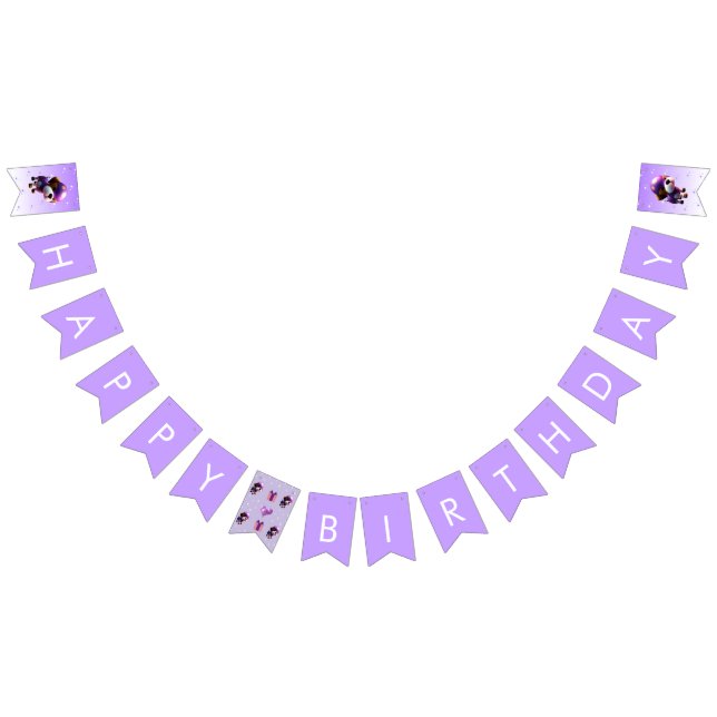 Bannière À Fanions Adorable mignonne chien Joyeux fête d'anniversaire (Tout)