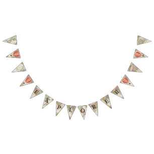 Bannière À Fanions Adventure Hot Air Balloons Explorer & World Map