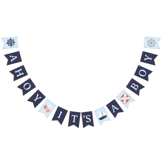Bannière À Fanions Ahoy C'est un garçon Baby shower Bunting Flags Ban (Tout)