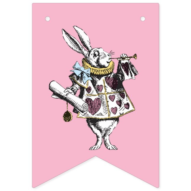 Bannière À Fanions Alice dans anniversaire de rose du pays des (Premier drapeau)