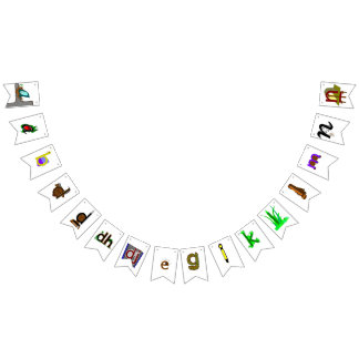 Bannière À Fanions Alphabet (Yolŋu Matha - Djambarrpuyŋu) A-Ṉ (partie