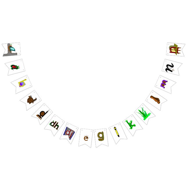 Bannière À Fanions Alphabet (Yolŋu Matha - Djambarrpuyŋu) A-Ṉ (partie (Tout)