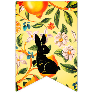 Bannière À Fanions Alternating Citrus & Bunny Easter Bunting Banner